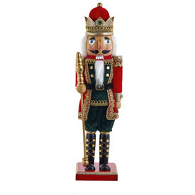 15" Red and Green King Nutcracker