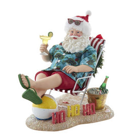 8.5" Fabriche Santa Sitting on Beach Chair
