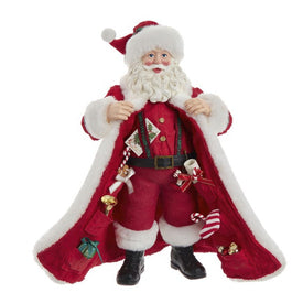 10.5" Fabriche Santa with Gifts in Pocket.