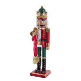 15" Red and Green With Horn Nutcracker