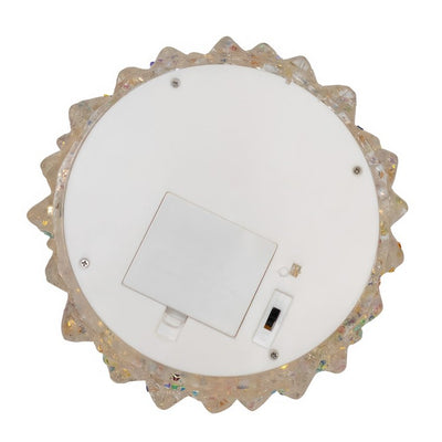 15.5" Battery Operated LED Silver Iridescent Tabletop Christmas Tree