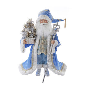 18" Kringles Blue and Platinum Santa