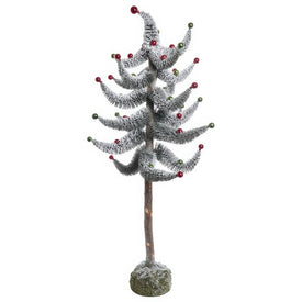 36" Snowy Curly Green Tree with Mini Bells