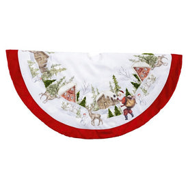 48" Velvet Beaded Embroidered Tree Skirt