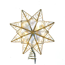 10-Light LED Capiz with Scroll Accents Star Tree Topper