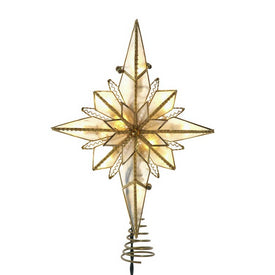 10.5" 10-Light LED Capiz Bethlehem Star Tree Topper