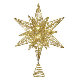 15" Twinkling LED Starburst Tree Topper - Gold