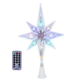 12.6" 11-Light Dual Color LED With Color Effect Remote Control Star Tree Topper