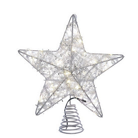 10.5" 30-Light Warm White LED Fairy Light 5-Point Star Tree Topper