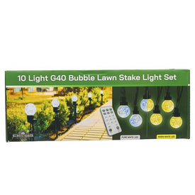 UL 10-Light Dual Color Pure White/Warm White LED G40 Bubble Light Set