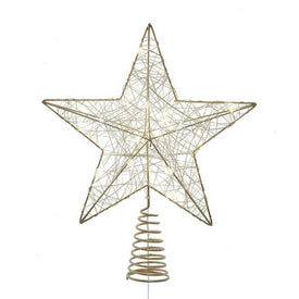 11.8" Battery Operated 5-Point Metal Star Tree Topper