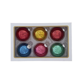 80MM Mercury Glass Multicolor Ball Ornament, 6-Piece Box