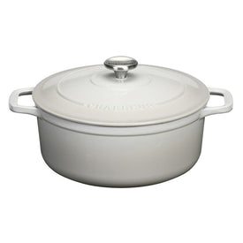 Chasseur French Enameled Cast Iron Oval Dutch Oven, 7.25-quart - Macademia