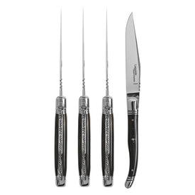 Goyon-Chazeau Set of 4 Laguiole Steak Knives - Black