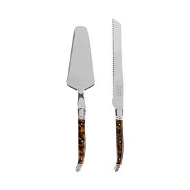 Connoisseur Laguiole 2-Piece Cake and Pie Server Set with Tortoise Shell Handles