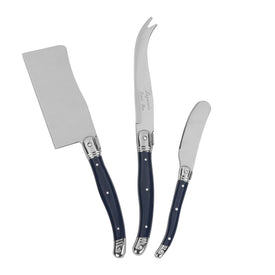 3-Piece Laguiole Cheese Knife Set - Navy