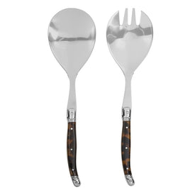 2-Piece Set of Laguiole Connoisseur Tortoise Shell Salad Servers