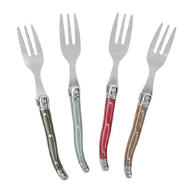 Laguiole Cake Forks, Set of 4 - Holly Berry