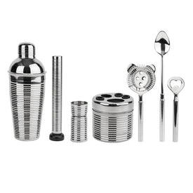 7-Piece Stainless-Steel Barware Set - Silver