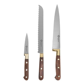 Prince Gastronome 3-Piece Kitchen Knife Set with Rose Wood Handles