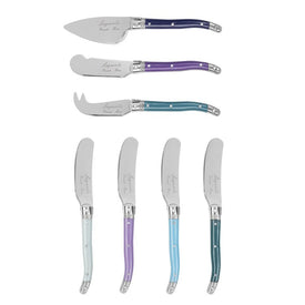 7-Piece Laguiole Cheese Knives and Spreaders Set - Plum Rose