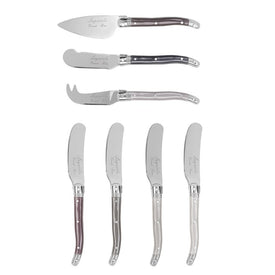 7-Piece Laguiole Cheese Knives and Spreaders Set - Warm Spice