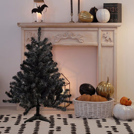 Artificial Tree Full Colorado Spruce 48 Inch Black PVC Halloween