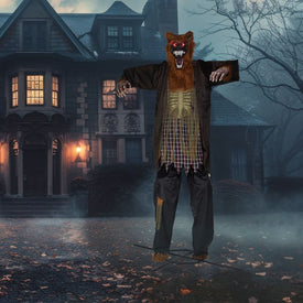 Seasonal Decor Huge Commercial Lighted and Animated Talking Werewolf Brown 1 Piece