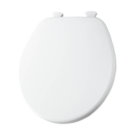 Molded Wood Toilet Seat with Easy Clean and Change Hinges
