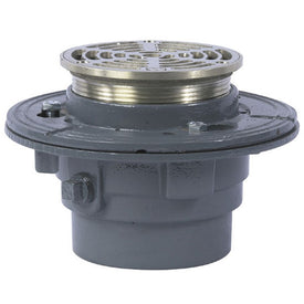 Floor Drain 4 Inch Cast Iron Nickel Bronze Push On Round 5 Inch