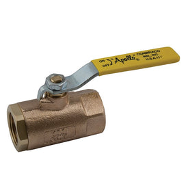 Ball Valve 70-100 2-Piece 3/8 Inch Female Bronze Standard Port 600PSI CWP/150PSI SWP Lever RPTFE Heavy Pattern Construction 500 Degrees Fahrenheit