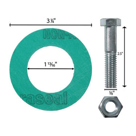 Boltpak 1-1/2 Inch Ring 150 1/16 Inch Non-Asbestos Hex Bolts Zinc Plated