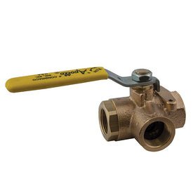 70-600 Series 3/4" Standard Port 3-Way Diversion Bronze Ball Valve