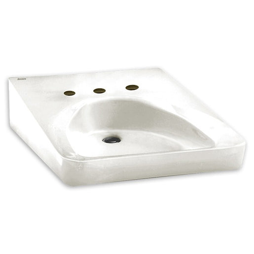 Wheelchair Accessible Wall-Mount Bathroom Sink with 3 Faucet Holes (10-1/2" Centers)