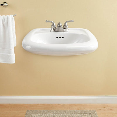 Murro 21-1/4"W Universal Design EverClean Bathroom Sink with Overflow for 4" Centerset Faucet