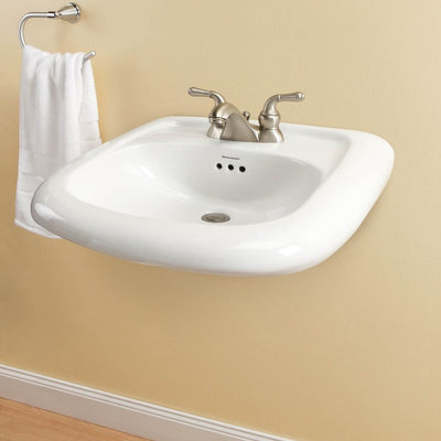 Murro 21-1/4"W Universal Design EverClean Bathroom Sink with Overflow for 4" Centerset Faucet