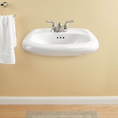 Murro 21-1/4"W Universal Design EverClean Bathroom Sink with Overflow for 4" Centerset Faucet
