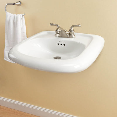 Murro 21-1/4"W Universal Design EverClean Bathroom Sink with Overflow for 4" Centerset Faucet