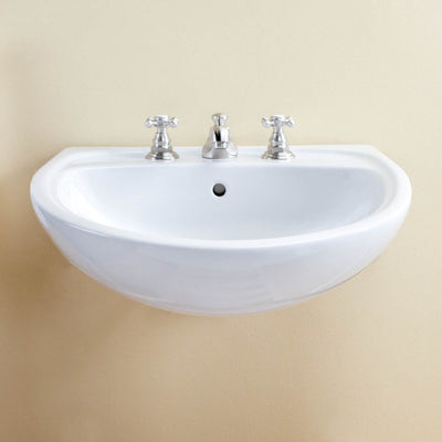 Mezzo 22"W Semi-Countertop Sink for 8" Widespread Faucet