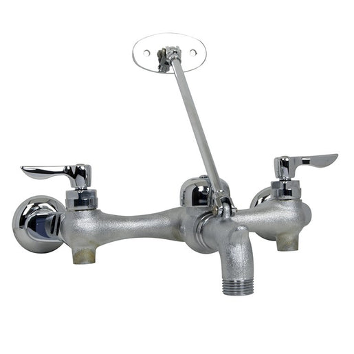Wall-Mount Two Handle Widespread Utility Faucet with Top Brace