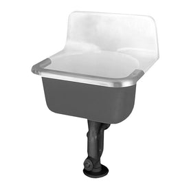 Akron Wall-Mounted Cast Iron Service Sink with Plain Back