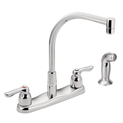 M-Bition Two Handle High-Arc Kitchen Faucet with Side Sprayer