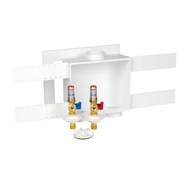 Quadtro Washing Machine Outlet Box with 1/4 Turn Brass Hammer Ball Valve/Copper Sweat