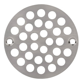 Drain Grate Screw Down (Carded) Satin Nickel/Brushed Nickel 4 Inch Round Stainless Steel