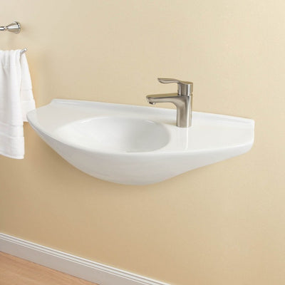29-1/2" Wall-Mount Bathroom Sink with One Hole