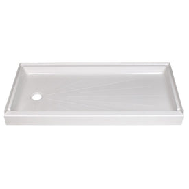 Durabase 30"D x 60"W Shower Base with Left Outlet