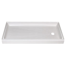 Durabase 30"D x 60"W Shower Base with Right Outlet
