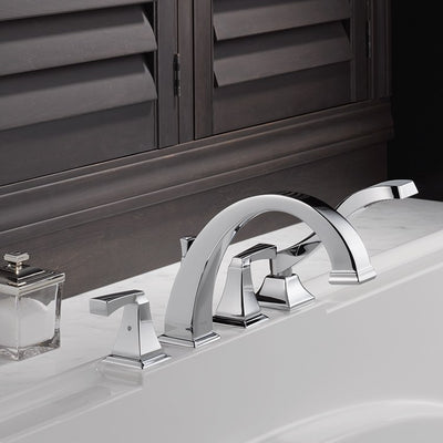 Dryden Two Handle 4-Hole Roman Tub Faucet with Handshower
