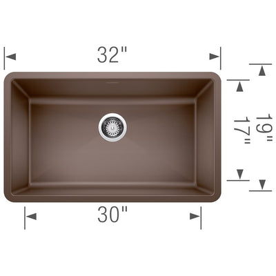 Precis 32" Super Single Bowl Silgranit Undermount Kitchen Sink