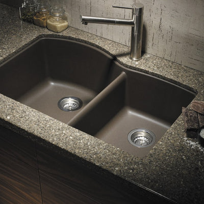 Diamond 32" Offset Double Bowl Silgranit Undermount Kitchen Sink